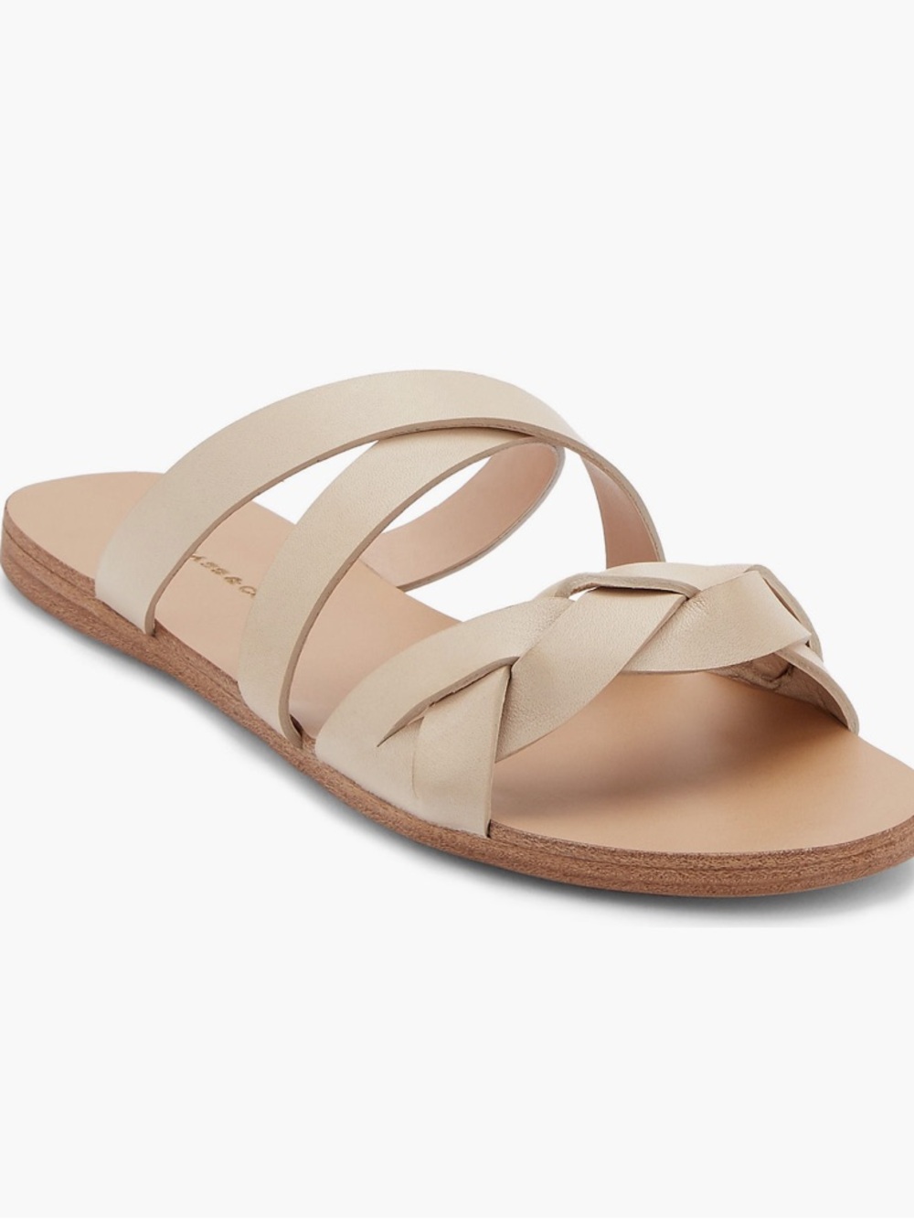 G.H. Bass Scarlett Braided Slide Sandals Cream Women’s 8.5 NEW